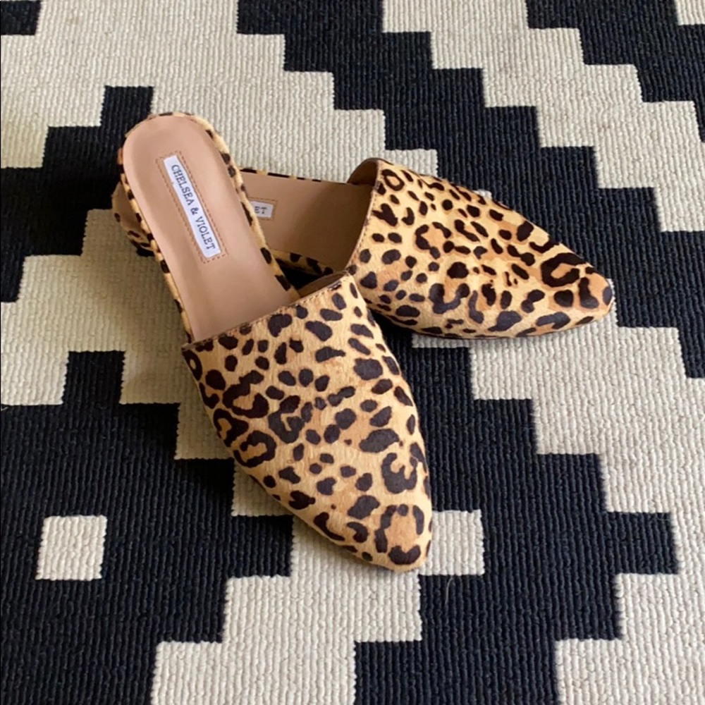 Chelsea & Violet Leopard Slide Mules